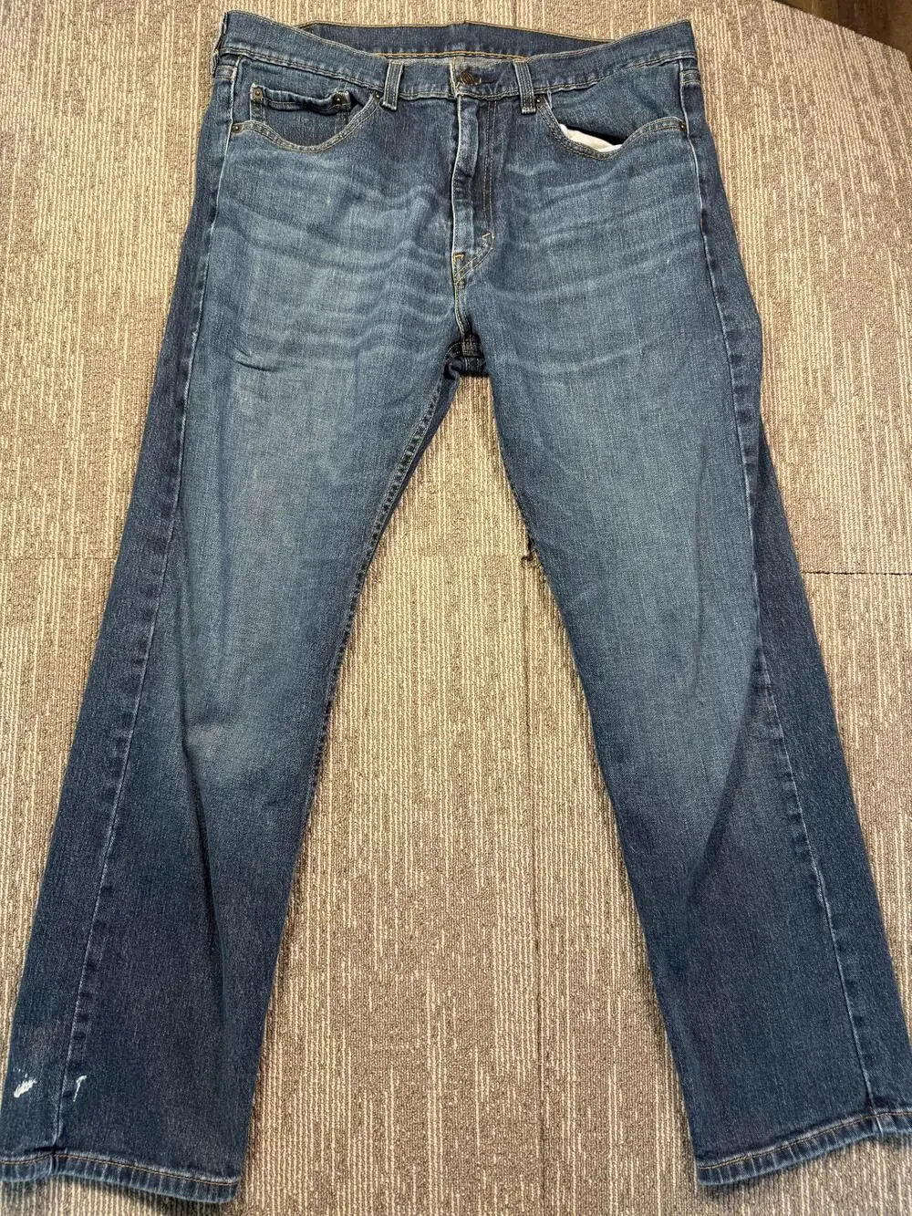 Levis 505 Jeans Mens 36x30 Blue Medium Wash Regular Fit Straight Denim Pants
